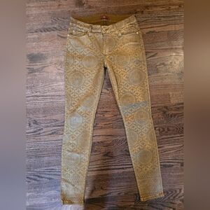 7 For All Mankind Women's Gold Pattern Pants Size 28
